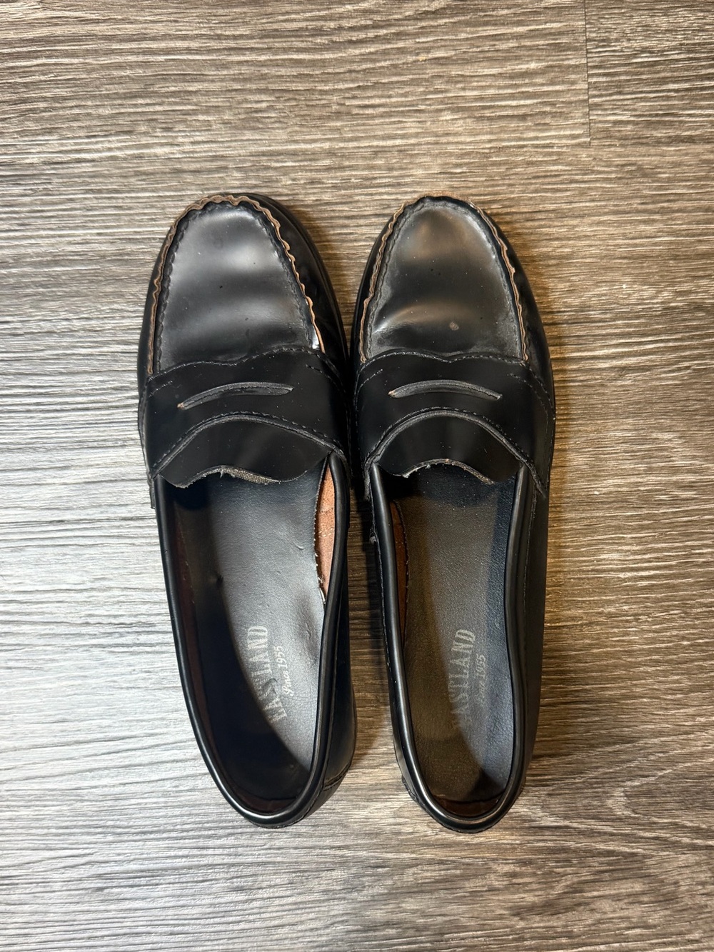 Black Women’s Leather Penny Loafers — Classic Slip-On Style